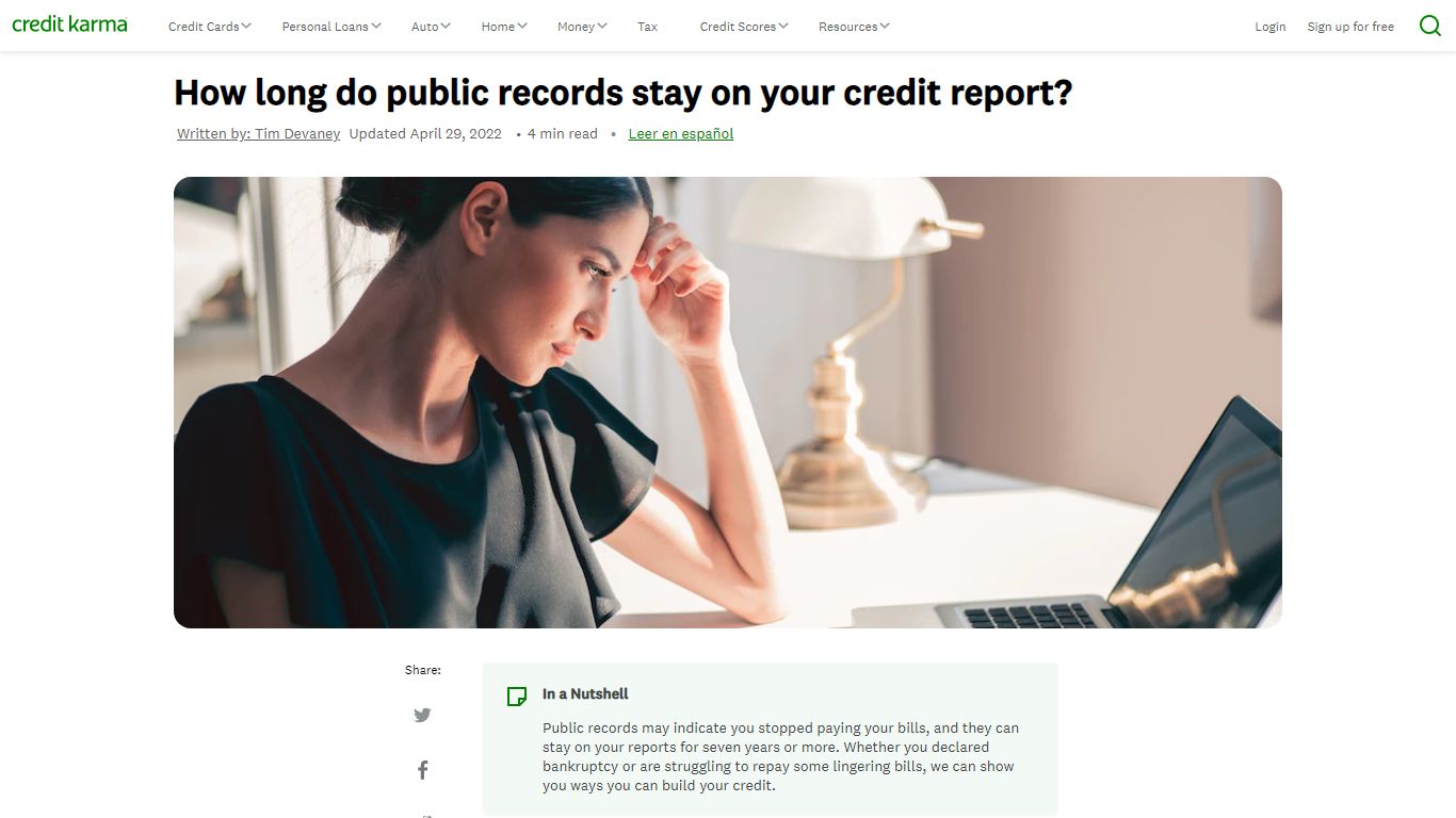 How long do public records stay on your credit report?